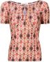 Amir Slama T-shirt met bloemenprint Rood - Thumbnail 1
