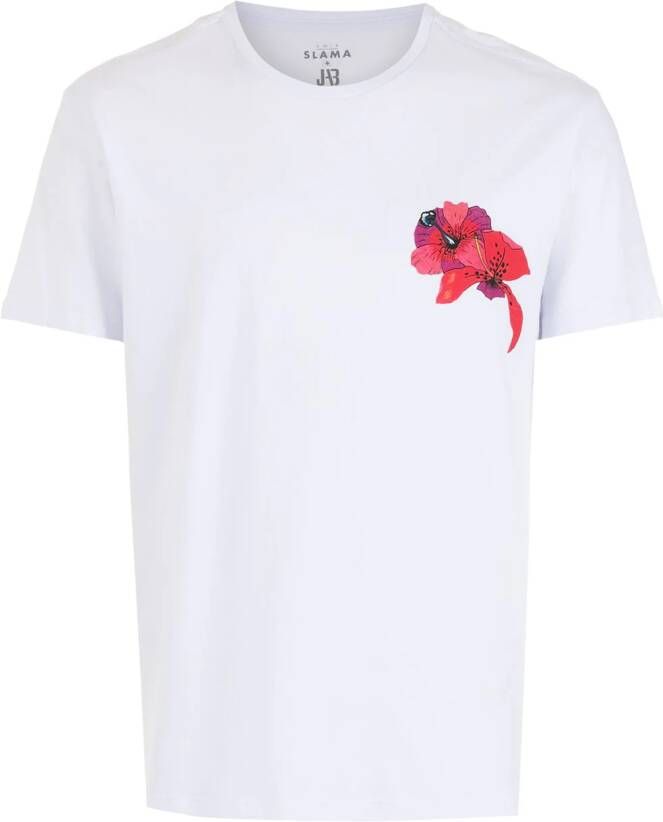 Amir Slama T-shirt met bloemenprint Wit