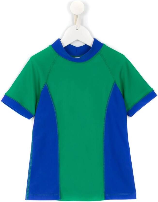 Amir Slama T-shirt met colourblocking Groen