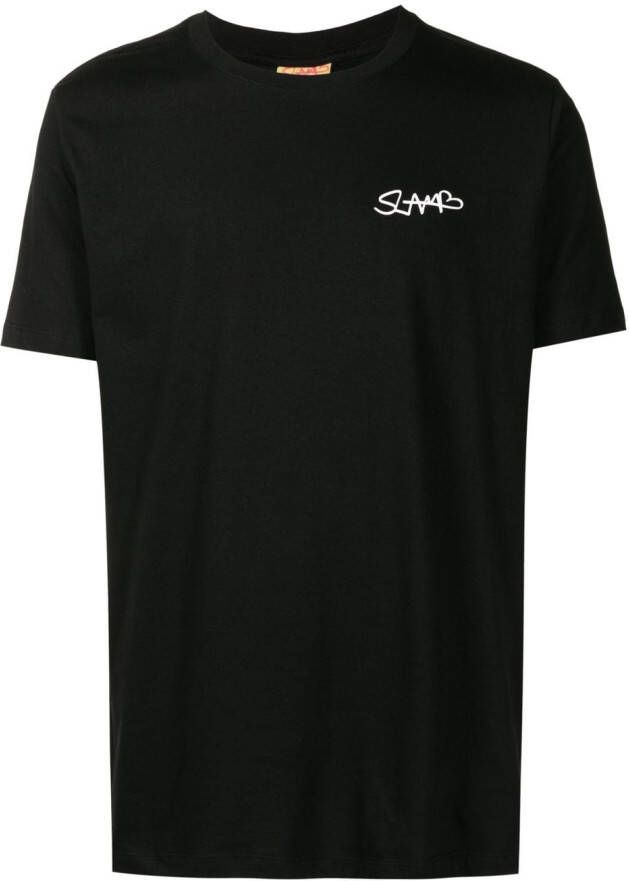 Amir Slama T-shirt met monsterprint Zwart