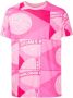 Amir Slama T-shirt met patchwork Roze - Thumbnail 1