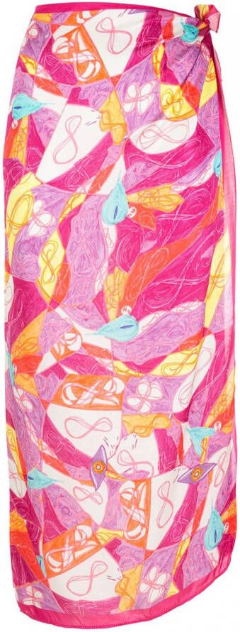 Amir Slama Wikkelrok met geometrische print Roze