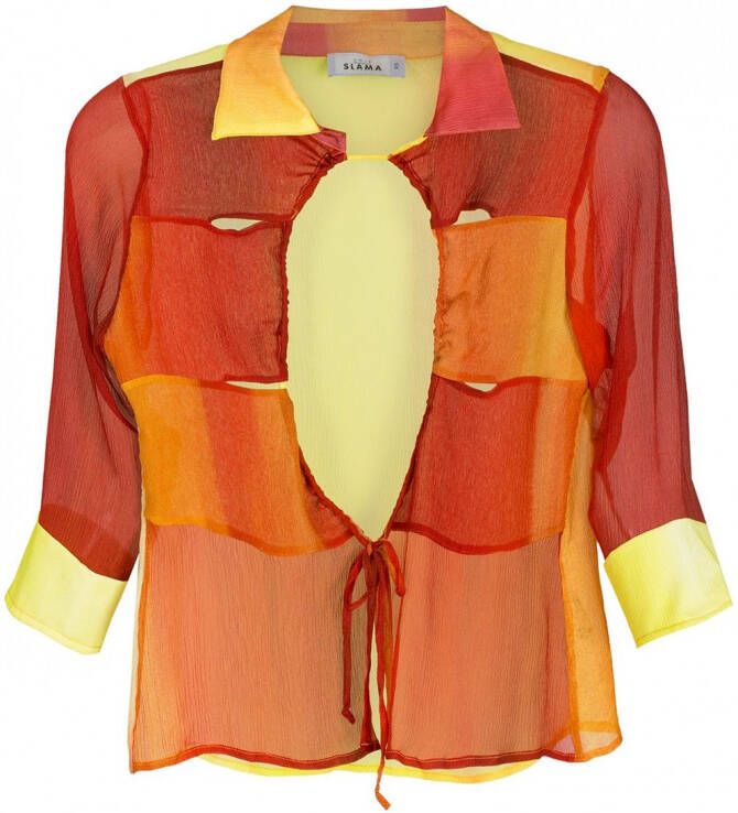 Amir Slama Zijden blouse Oranje