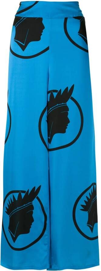 Amir Slama Zijden broek Blauw