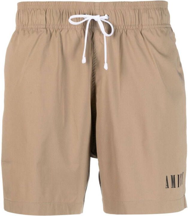AMIRI Bermuda shorts met logoprint Beige