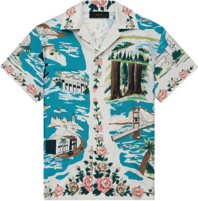 AMIRI T-shirt met print Blauw