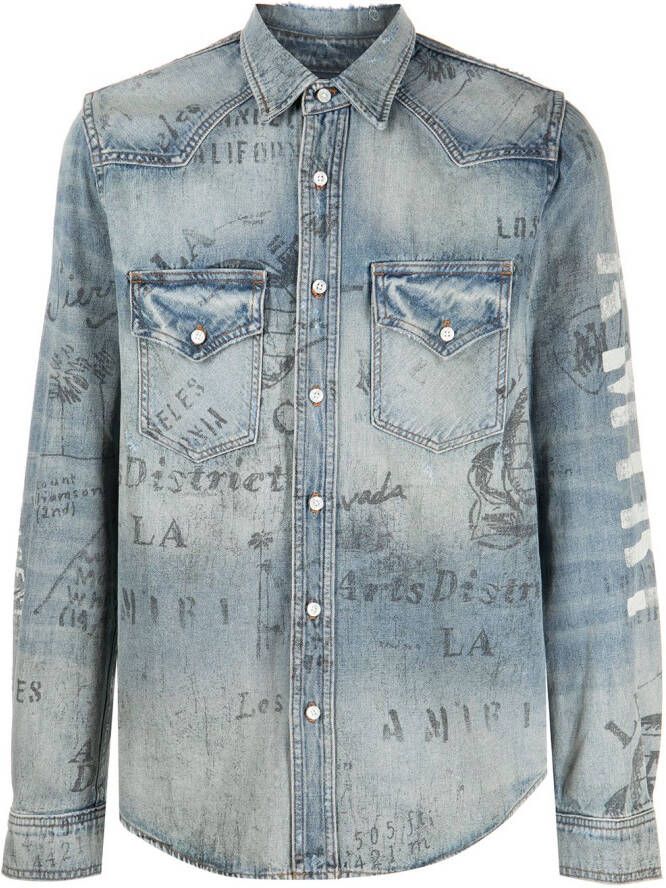 AMIRI Denim overhemd Blauw