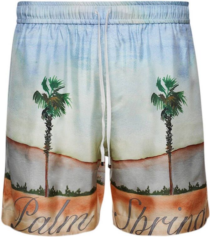 AMIRI Shorts met palmboom Blauw