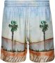 AMIRI Shorts met palmboom Blauw - Thumbnail 1