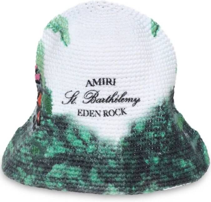 AMIRI Eden Rock gehaakte vissershoed Wit