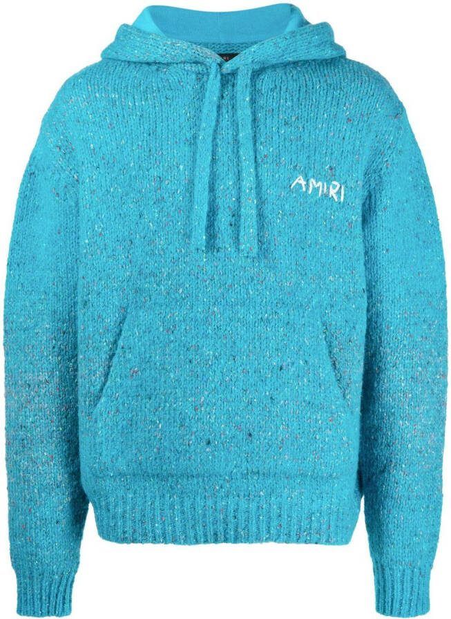 AMIRI Hoodie met geborduurd logo Blauw