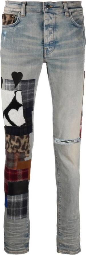AMIRI Jeans met patchwork Blauw