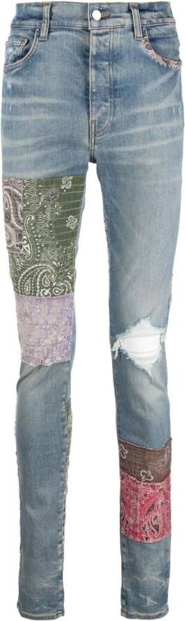 AMIRI Jeans met patchwork Blauw