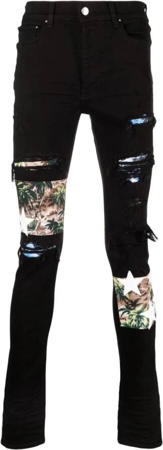 AMIRI Jeans met patchwork Zwart
