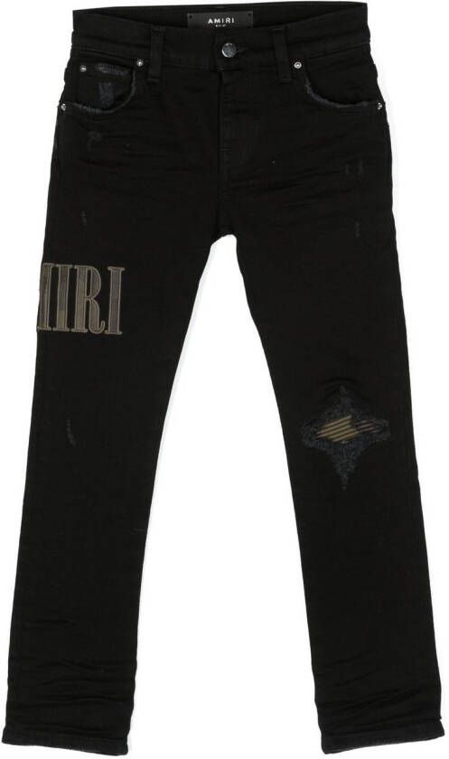 AMIRI KIDS Jeans met logopatch Zwart