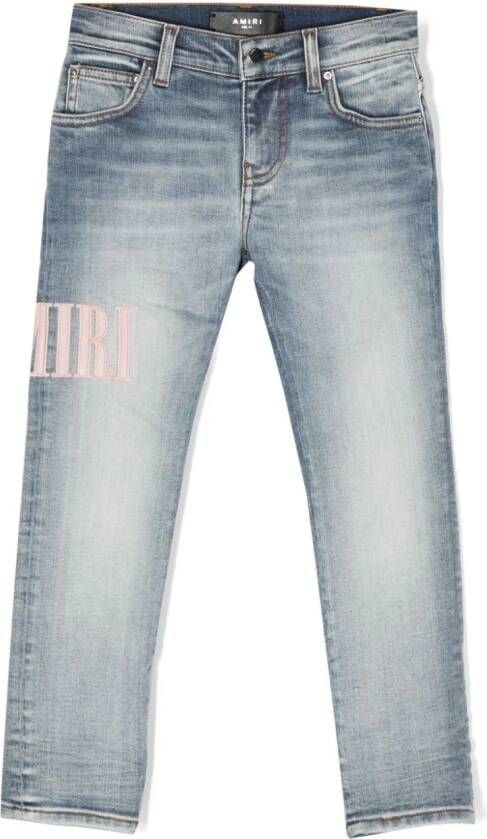 AMIRI KIDS Jeans met logopatch Blauw