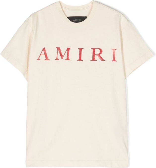 AMIRI KIDS T-shirt met logoprint Beige