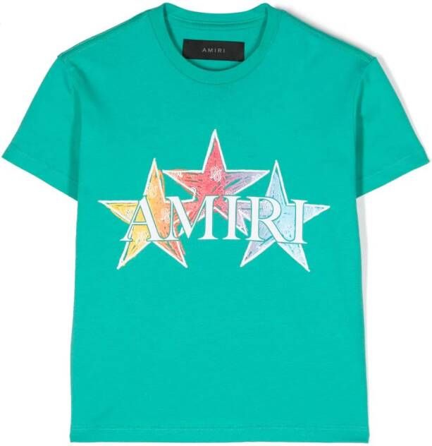 AMIRI KIDS T-shirt met logoprint Groen