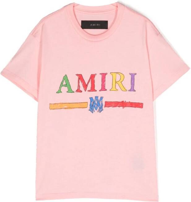 AMIRI KIDS T-shirt met logoprint Roze
