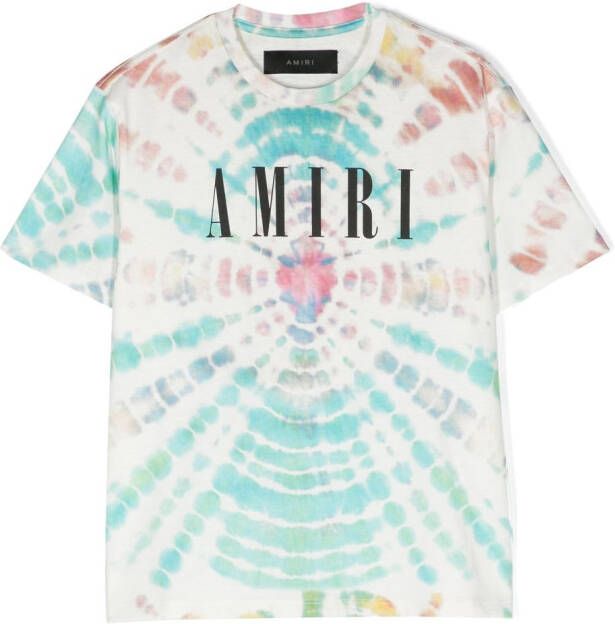 AMIRI KIDS T-shirt met tie-dye print Wit