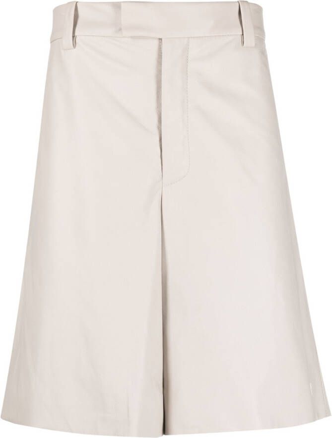 AMIRI Leren bermuda shorts Beige