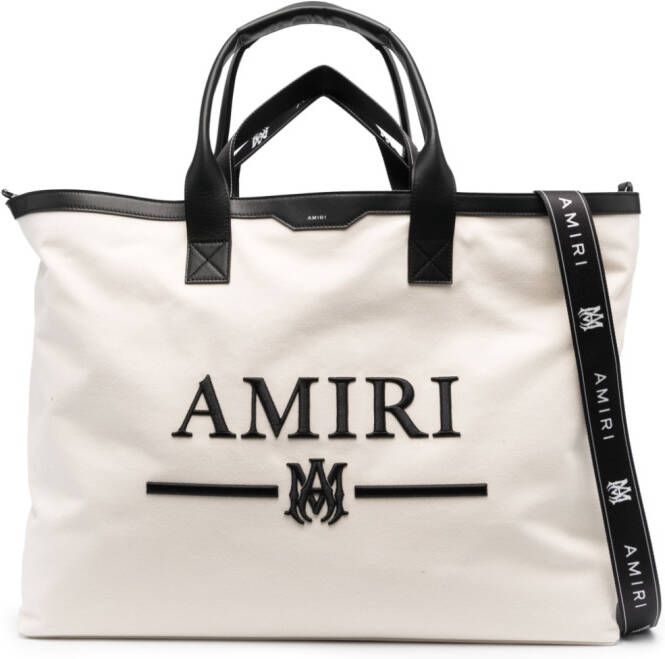AMIRI Shopper met geborduurd logo Beige