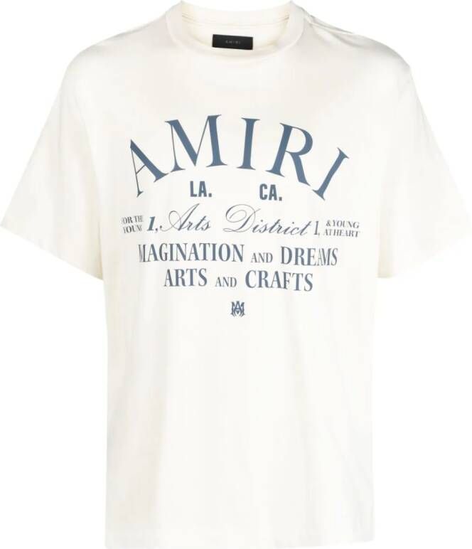 AMIRI T-shirt met logoprint Beige