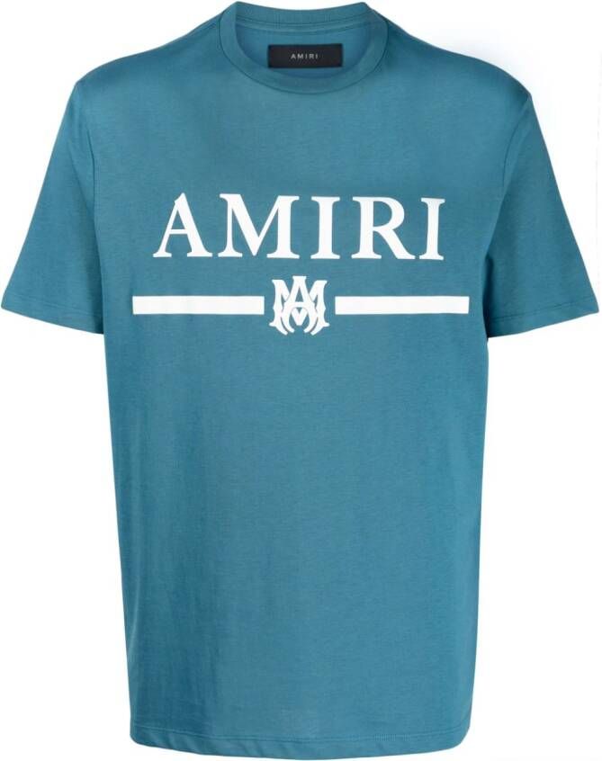 AMIRI logo-print cotton T-shirt Blauw