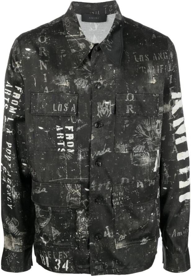 AMIRI Overhemd met logoprint Zwart