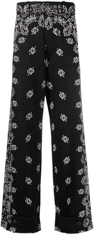 AMIRI Broek met paisley-print Zwart