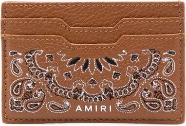 AMIRI Pasjeshouder met borduurwerk Bruin