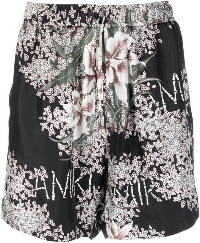 AMIRI Shorts met bloemenprint Zwart