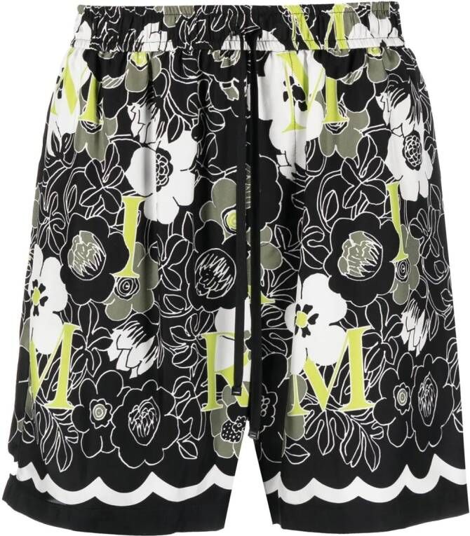 AMIRI Shorts met bloemenprint Zwart