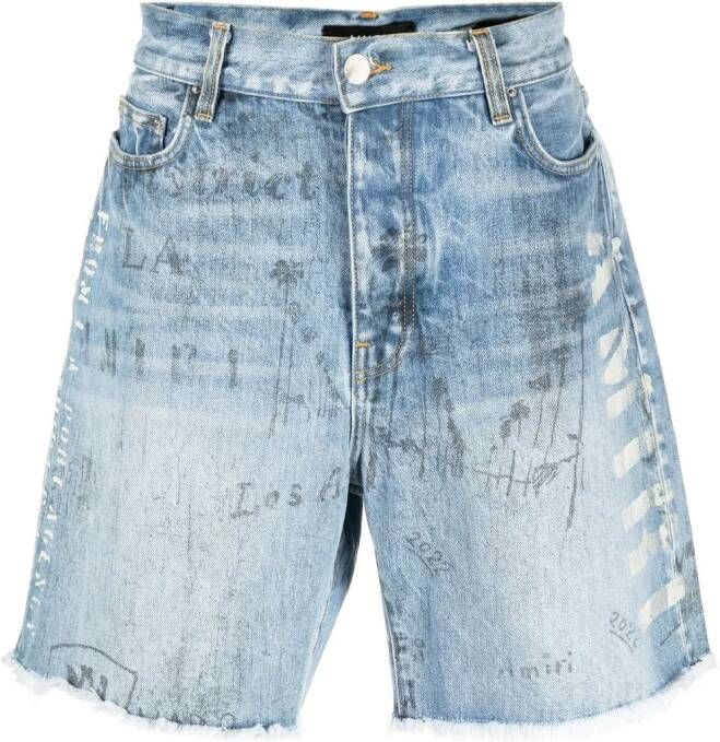 AMIRI Shorts met logoprint Blauw