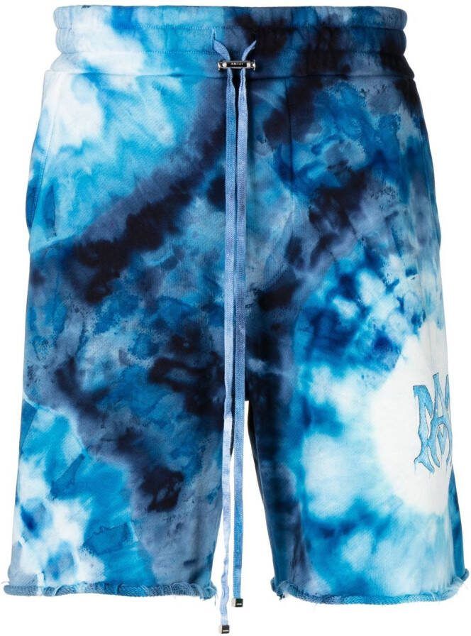 AMIRI Shorts met tie-dye print Blauw