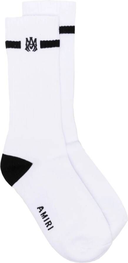 AMIRI Sokken met geborduurd logo Wit