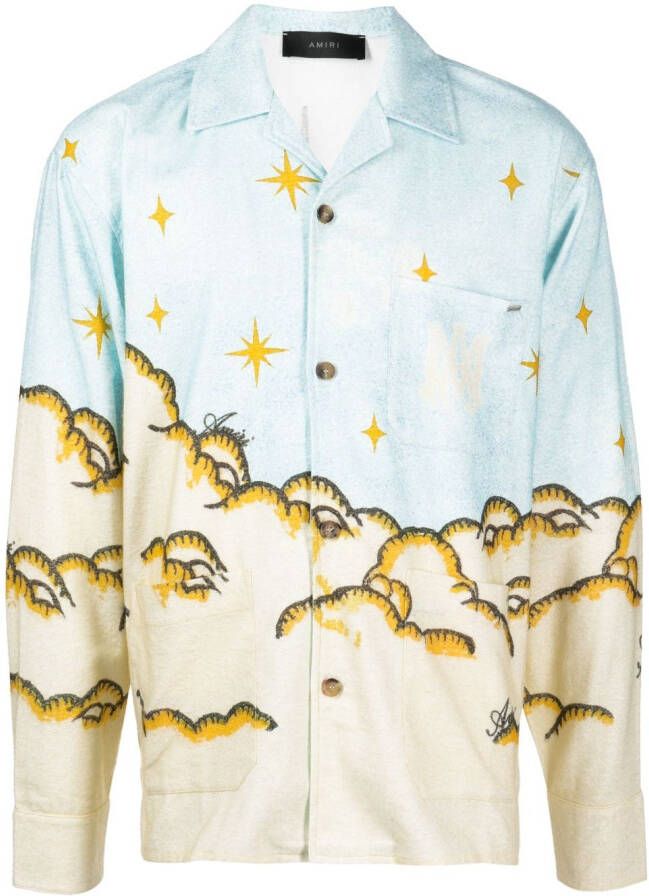 AMIRI Overhemd met print Blauw