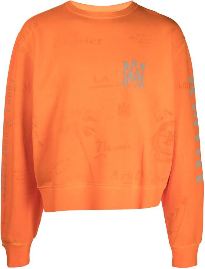 AMIRI Sweater met logoprint Oranje