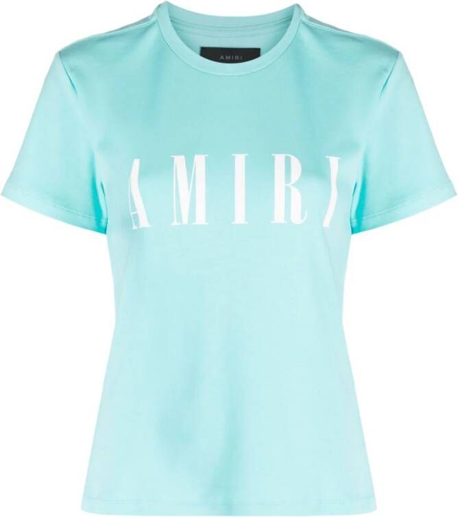 AMIRI T-shirt met logoprint Blauw