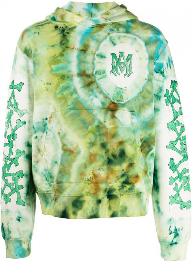 AMIRI Hoodie met tie-dye print Groen