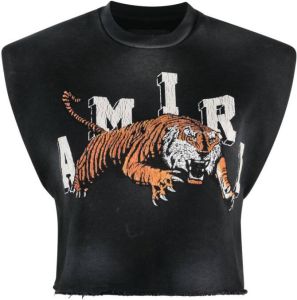 AMIRI T-shirt met tijgerprint Zwart
