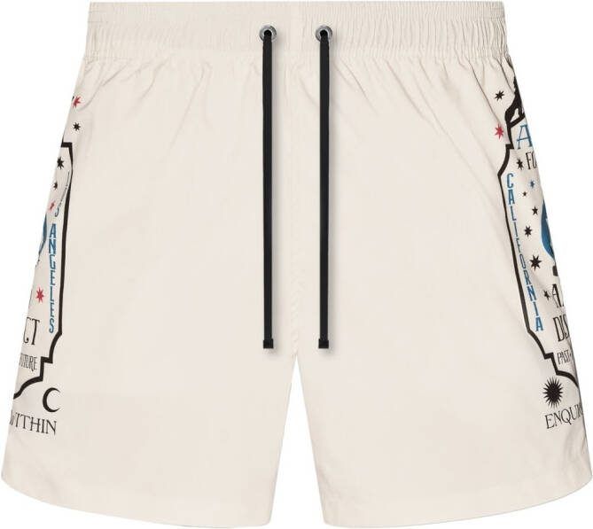 AMIRI Zwembroek met logoprint Geel