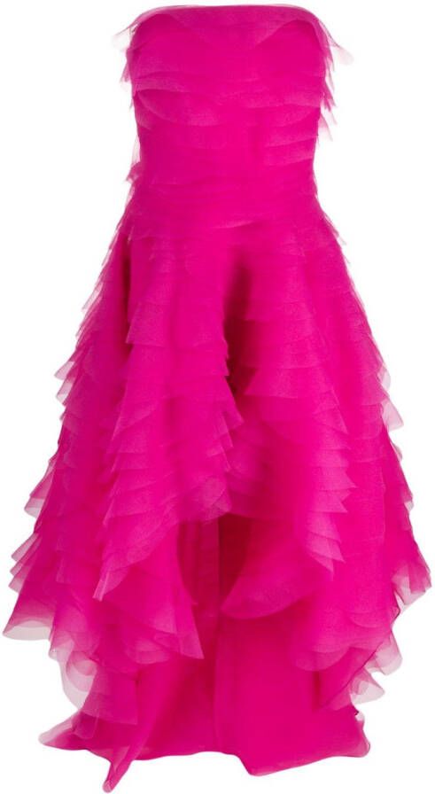 Ana Radu corset-style ruffled maxi dress Roze