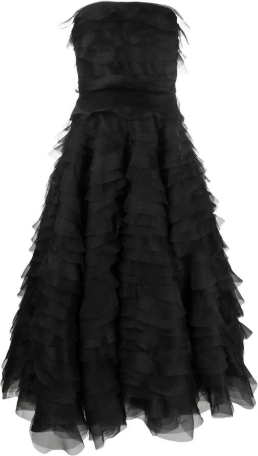 Ana Radu fully-ruffled maxi dress Zwart