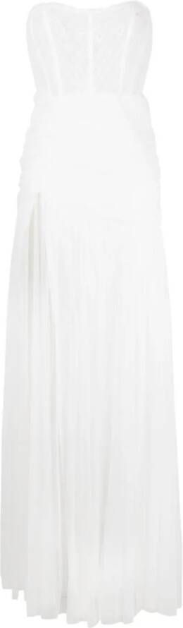 Ana Radu Maxi-jurk met korset-stijl Wit