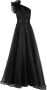 Ana Radu one-shoulder organza maxi dress Zwart - Thumbnail 1