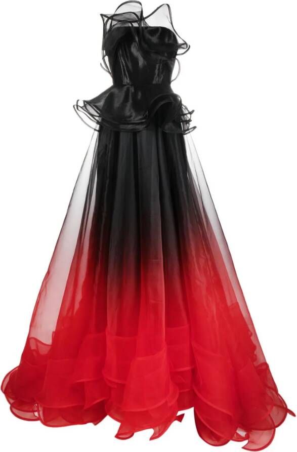 Ana Radu Strapless jurk Zwart