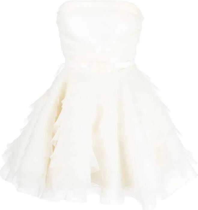 Ana Radu strapless organza minidress Wit