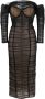 Ana Radu strapless ruched midi dress Zwart - Thumbnail 1
