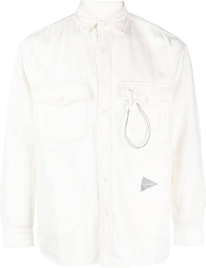 And Wander Overhemd met logoprint Beige